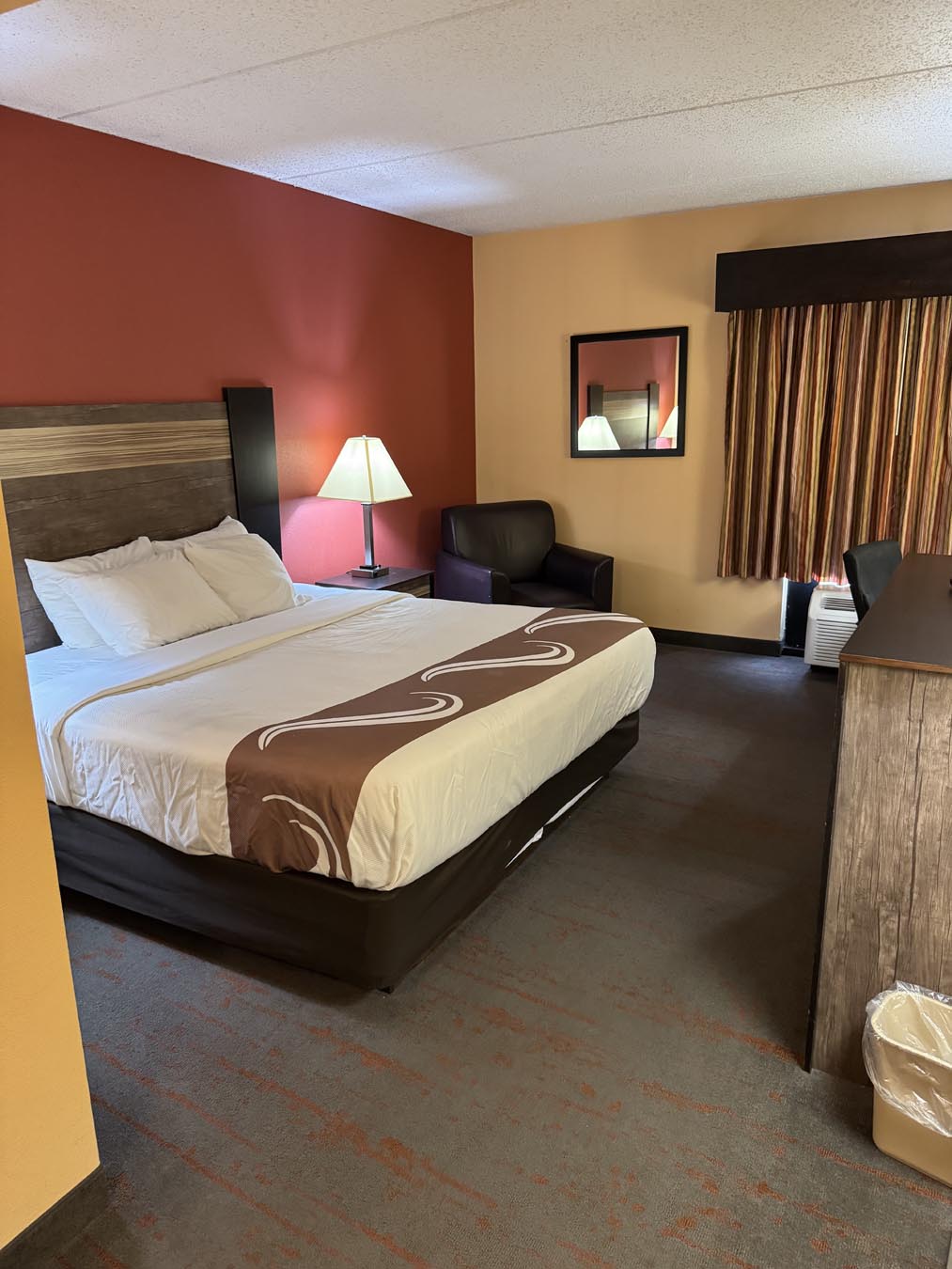 Bed in hotel room