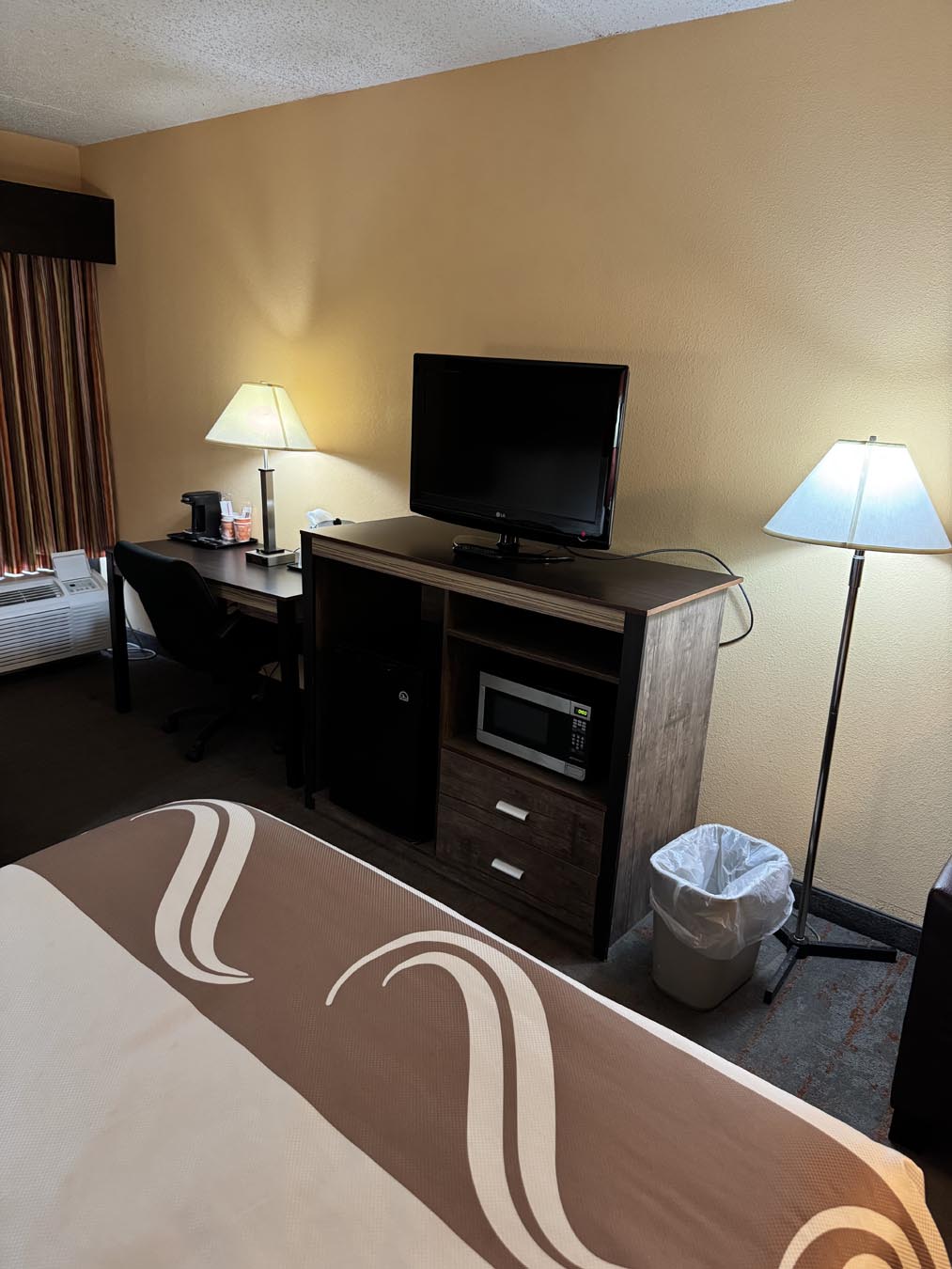 bed facing TV